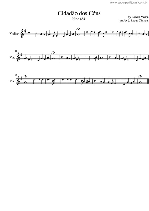 Partitura da música Cidadão Dos Céus v.2