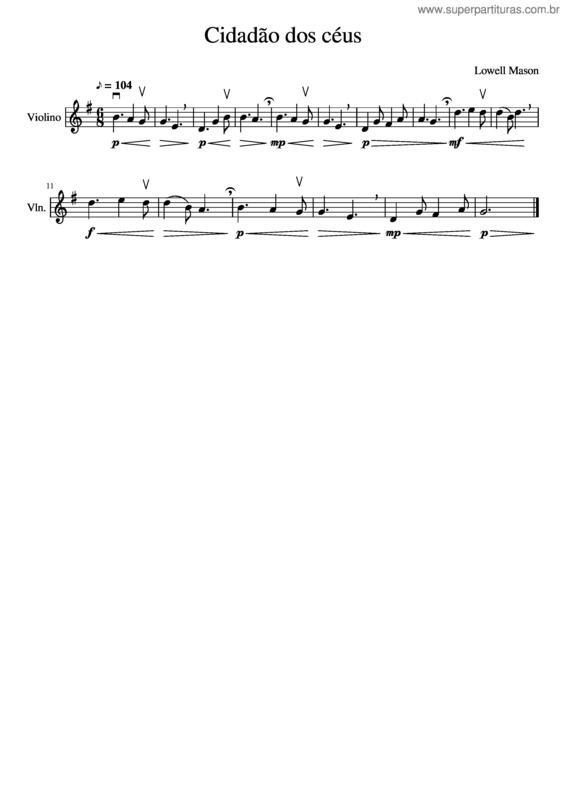 Partitura da música Cidadão Dos Céus v.3