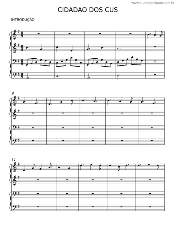 Partitura da música Cidadão Dos Céus v.4