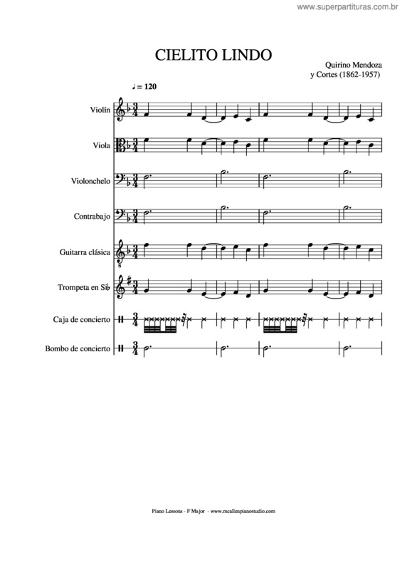 Partitura da música Cielito Lindo v.4