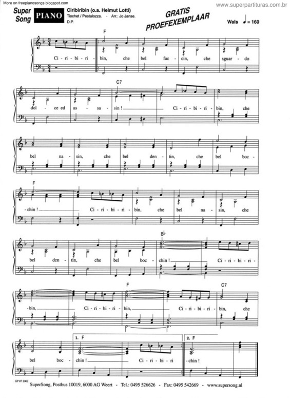 Partitura da música Ciribiribin v.6