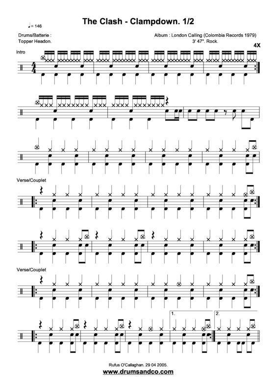 Partitura da música Clampdown