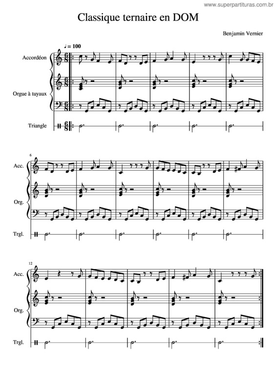 Partitura da música Classique Ternaire En Dom