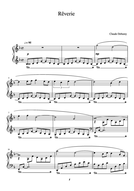 Partitura da música Claude Debussy