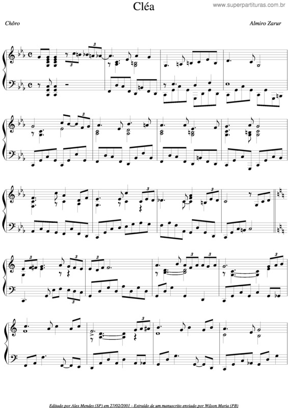 Partitura da música Cléa