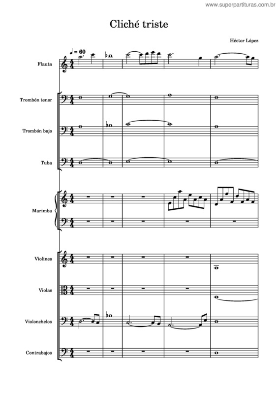 Partitura da música Cliché Triste