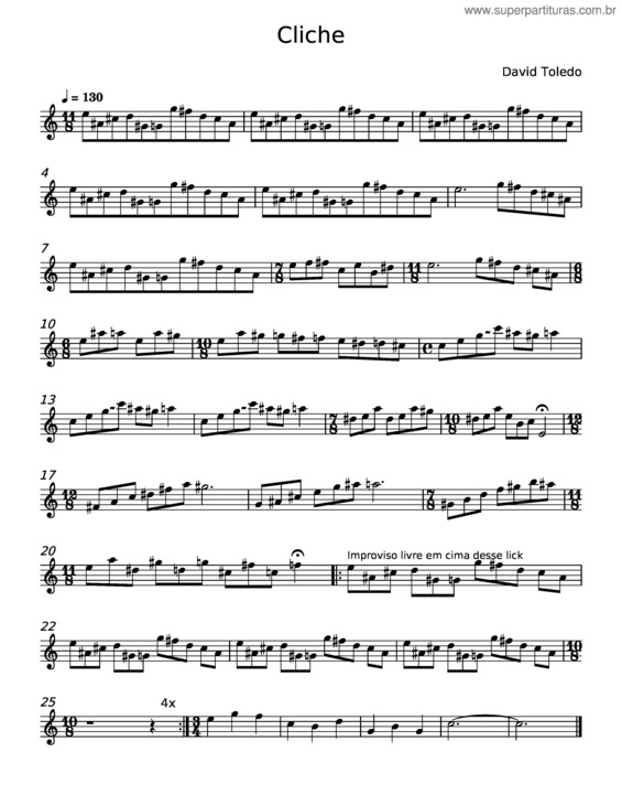 Partitura da música Clichê v.3