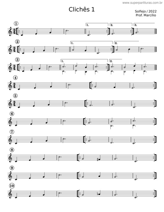 Partitura da música Clichês 1