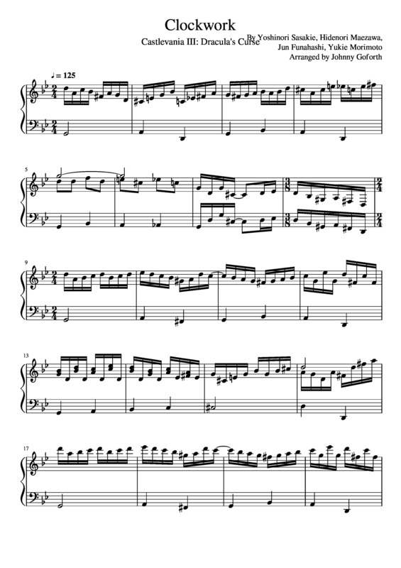 Partitura da música Clockwork