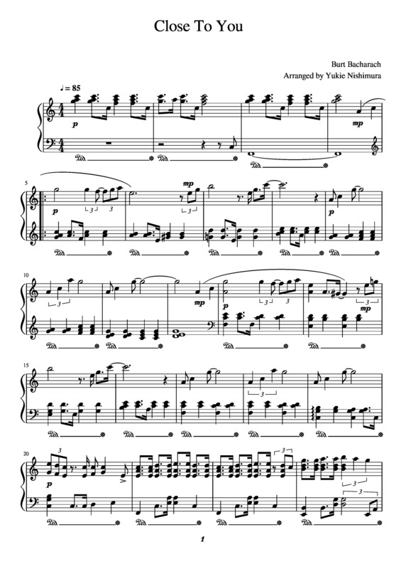 Partitura da música Close To You v.10