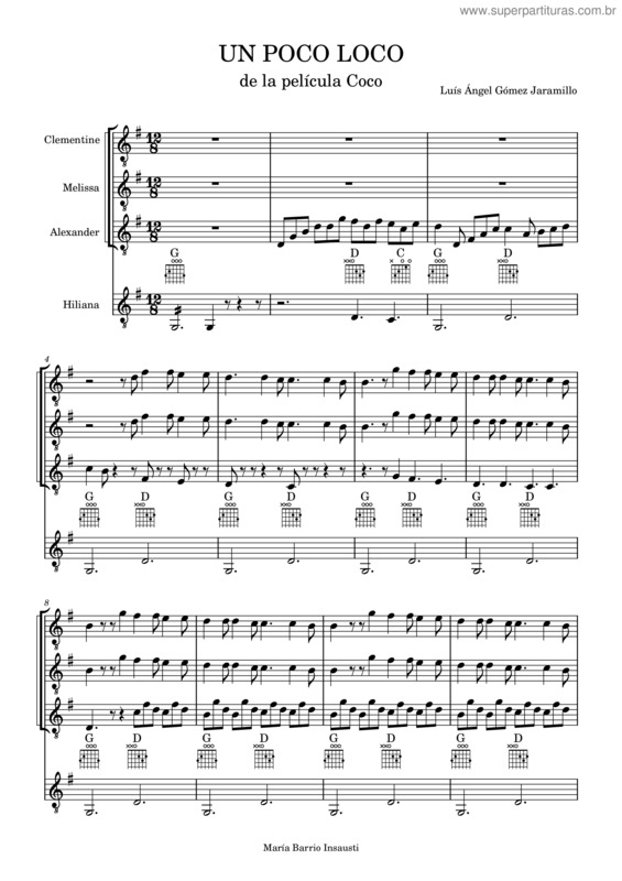 Partitura da música Coco v.2