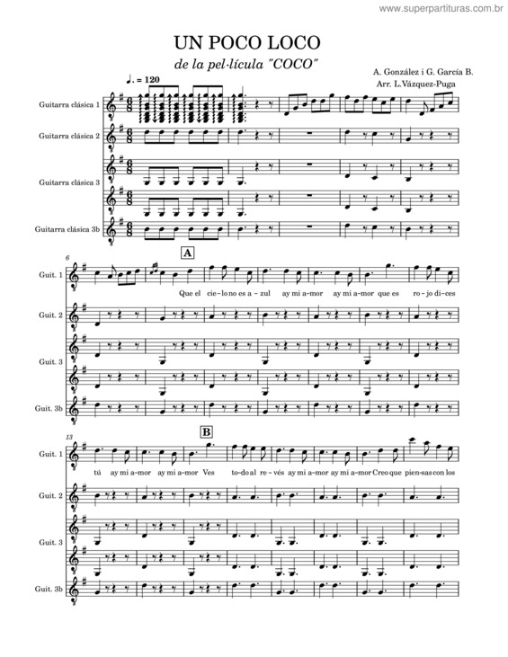 Partitura da música Coco