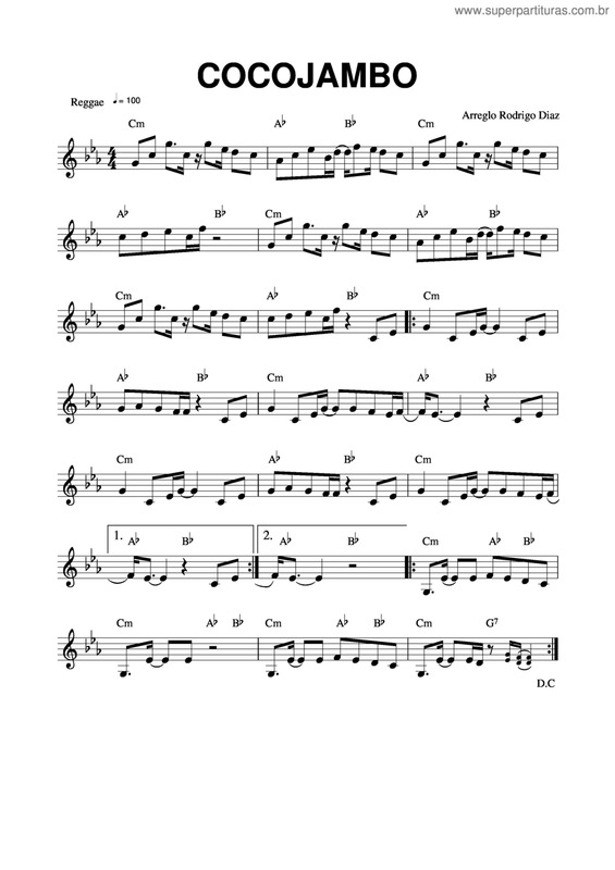 Partitura da música Cocojambo v.2