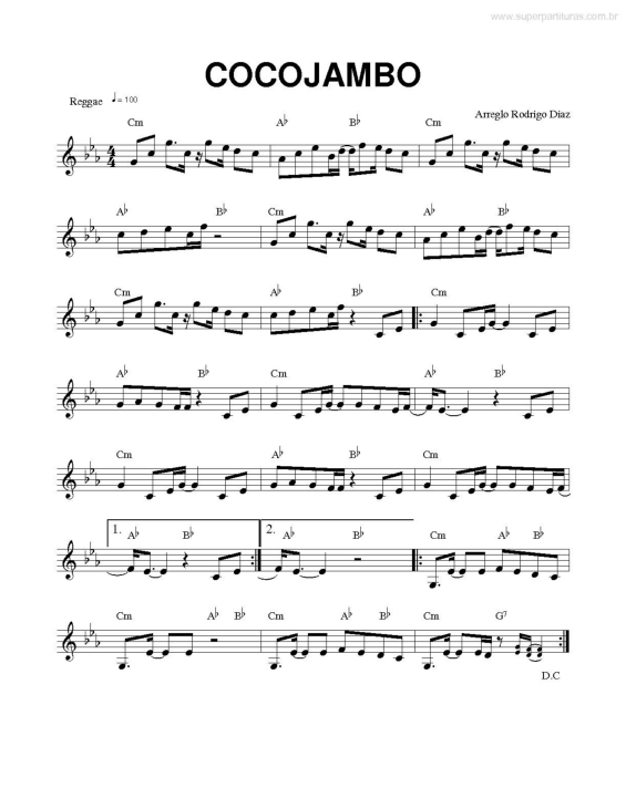 Partitura da música Cocojambo