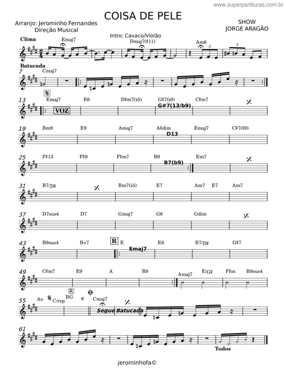 Partitura da música Coisa De Pele