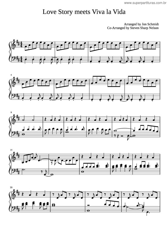 Partitura da música Coldplay Love Story Meets Viva La Vida