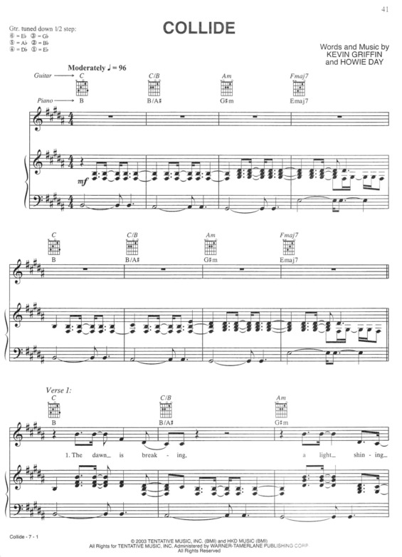 Partitura da música Collide