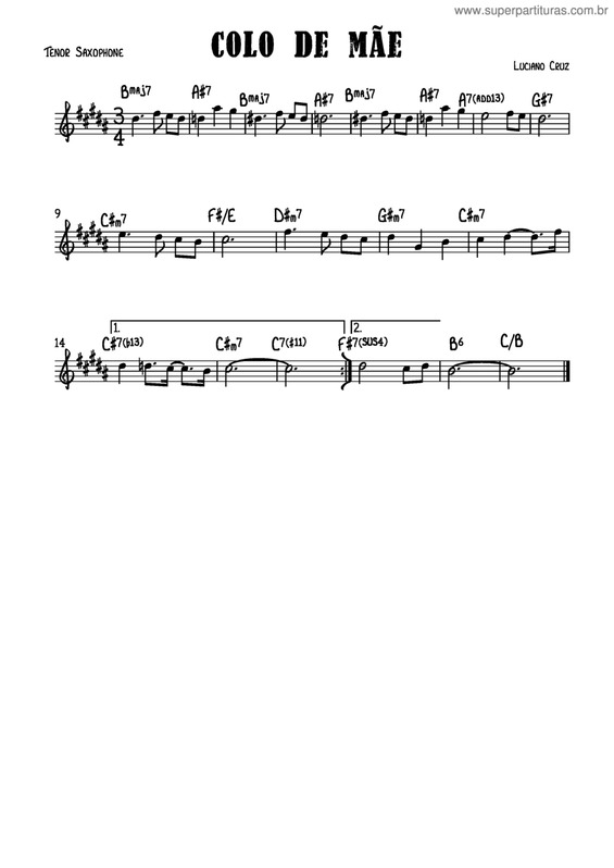 Partitura da música Colo De Mãe