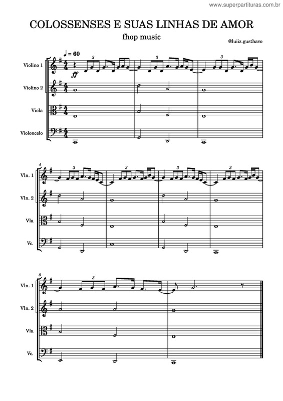 Partitura da música Colossenses E Suas Linhas De Amor