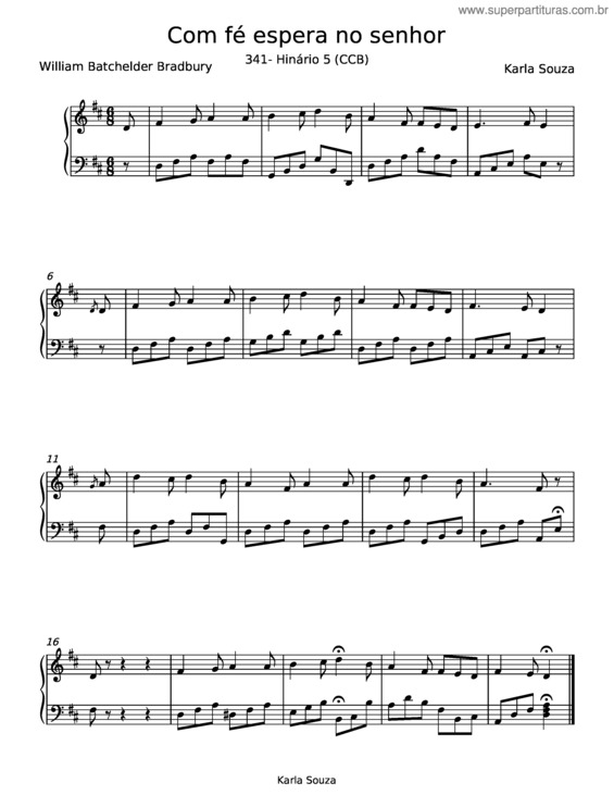 Partitura da música Com Fé Espera No Senhor