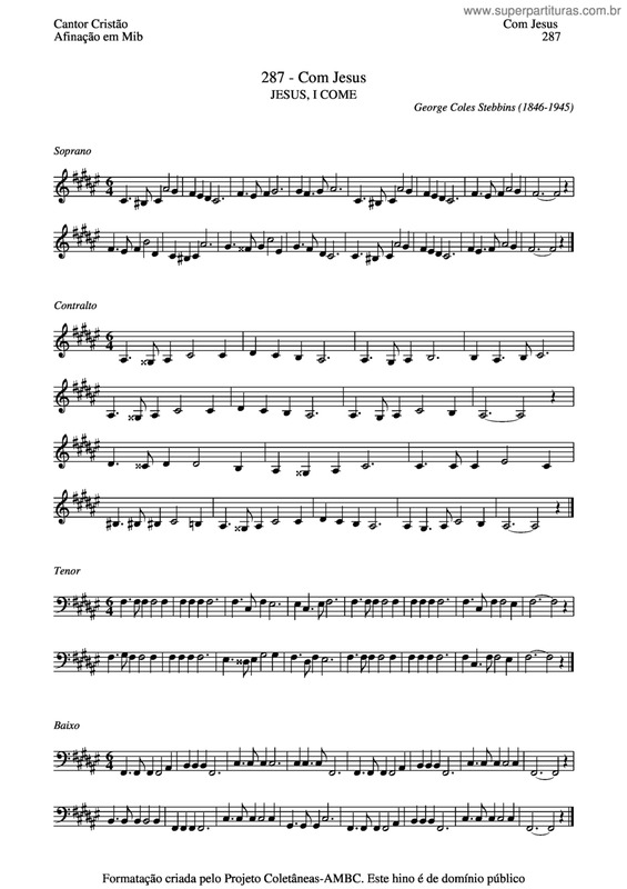 Partitura da música Com Jesus v.7