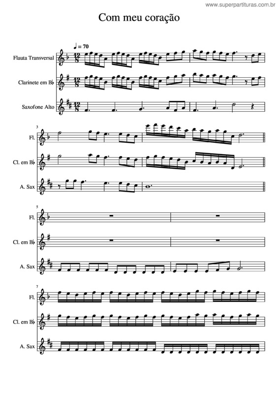 Partitura da música Com Meu Coração