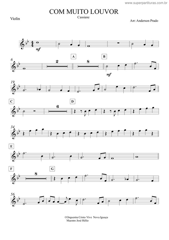 Partitura da música Com Muito Louvor v.12