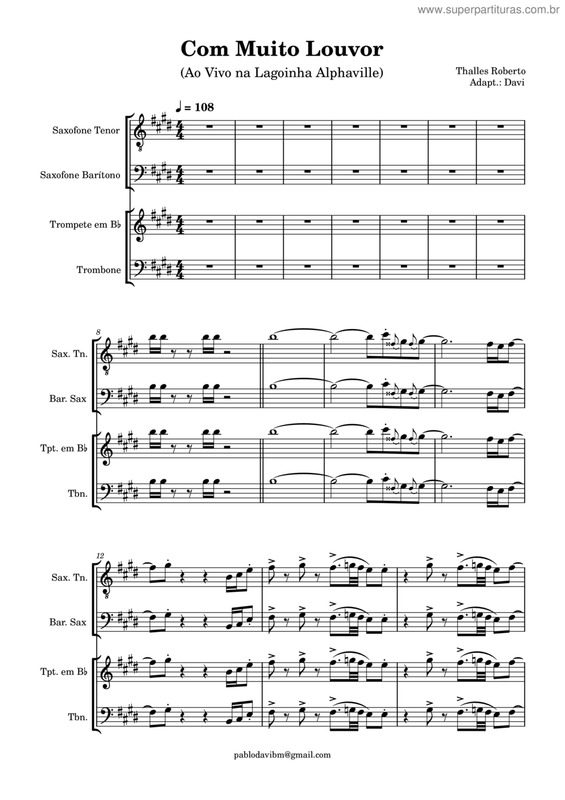 Partitura da música Com Muito Louvor v.14