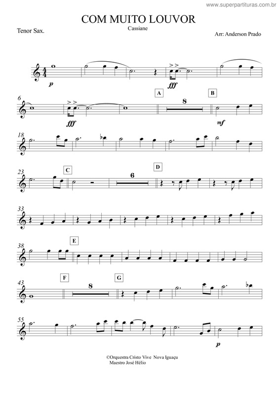 Partitura da música Com Muito Louvor v.3