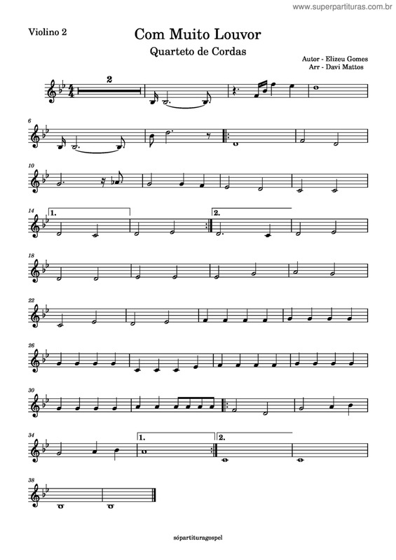 Partitura da música Com Muito Louvor v.4