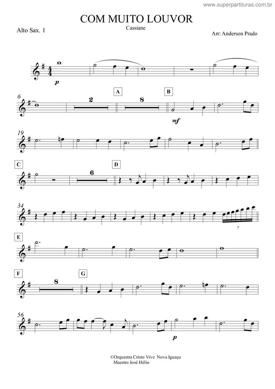 Partitura da música Com Muito Louvor v.6