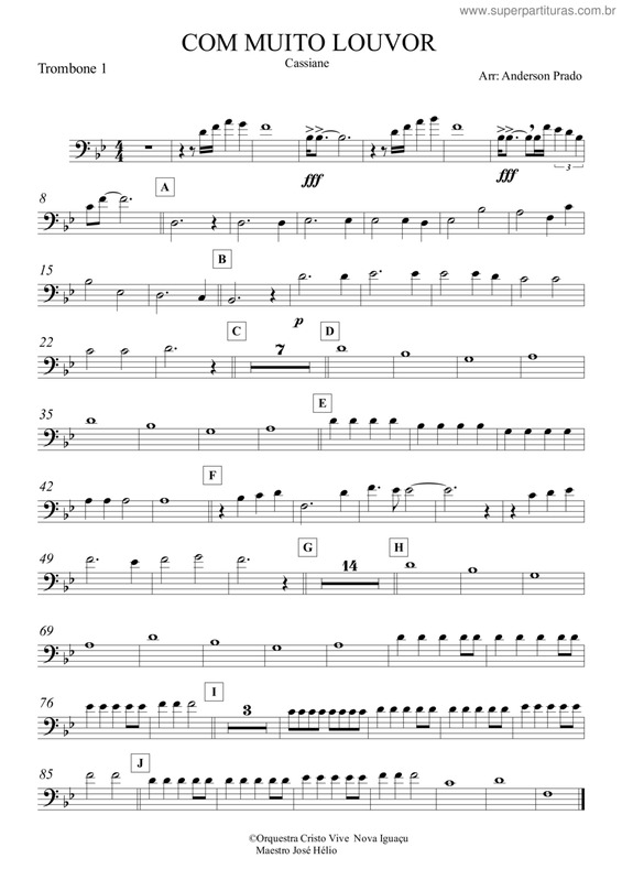 Partitura da música Com Muito Louvor v.9