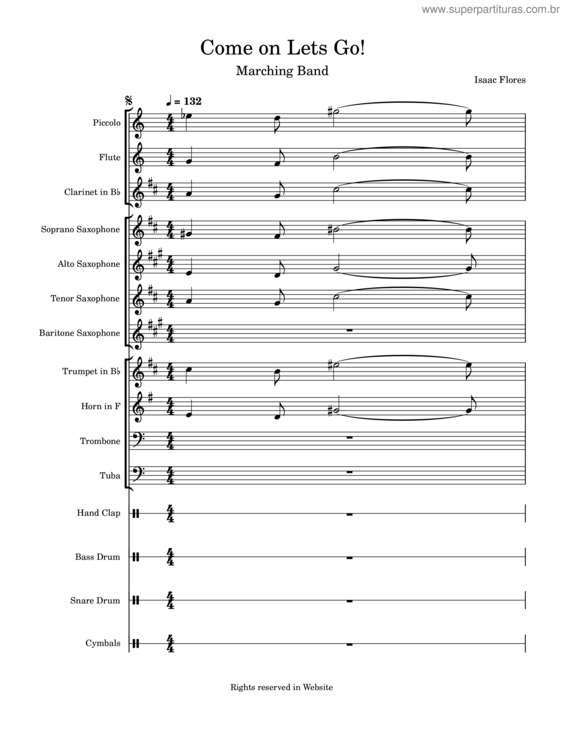 Partitura da música Come On Lets Go!