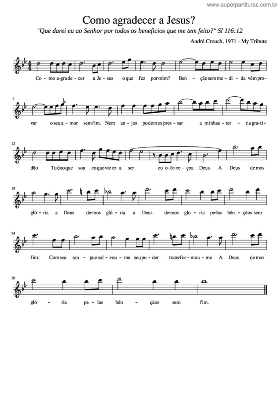 Partitura da música Como Agradecer A Jesus v.2