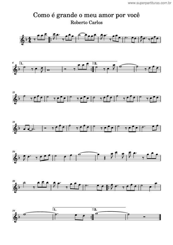 Partitura da música Como E Grande O Meu Amor Por Voce v.23