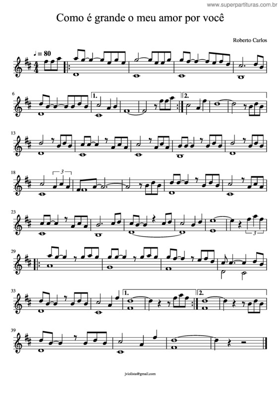 Partitura da música Como É Grande O Meu Amor Por Você v.24