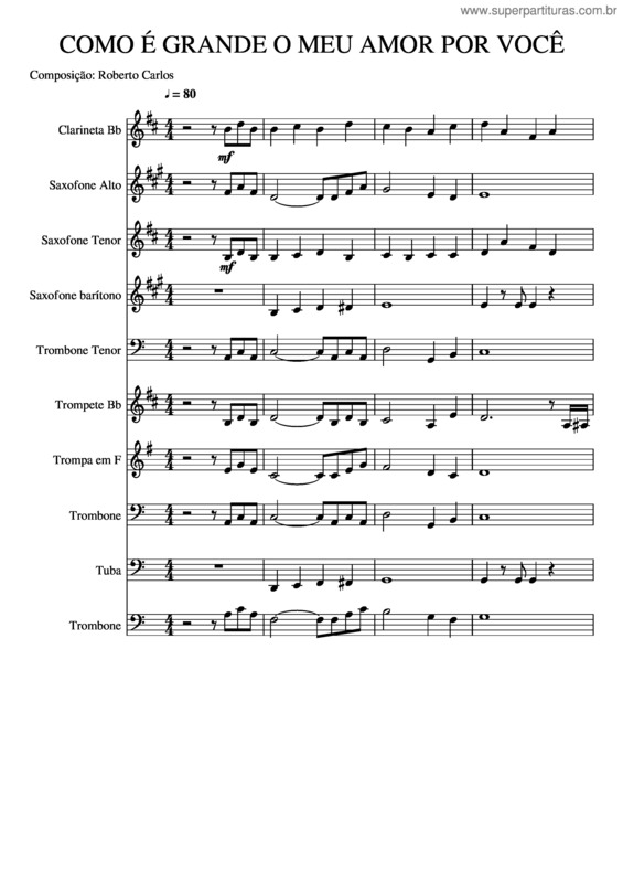 Partitura da música Como É Grande O Meu Amor Por Você v.27