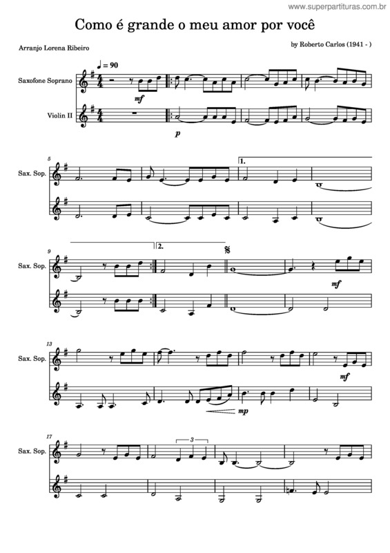 Partitura da música Como E Grande O Meu Amor Por Voce v.30