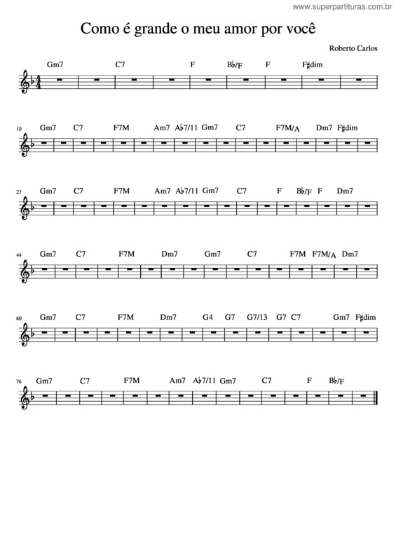 Partitura da música Como É Grande O Meu Amor Por Você v.34