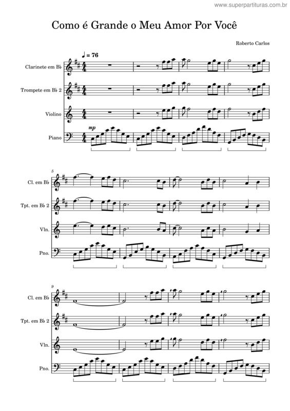 Partitura da música Como E Grande O Meu Amor Por Voce v.41