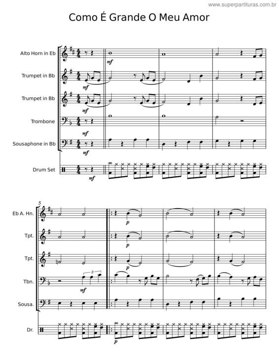 Partitura da música Como É Grande O Meu Amor