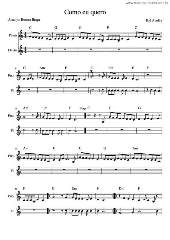 Partitura da música Como Eu Quero v.9