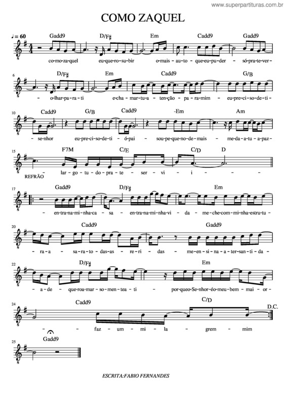 Partitura da música Como_Zaquel