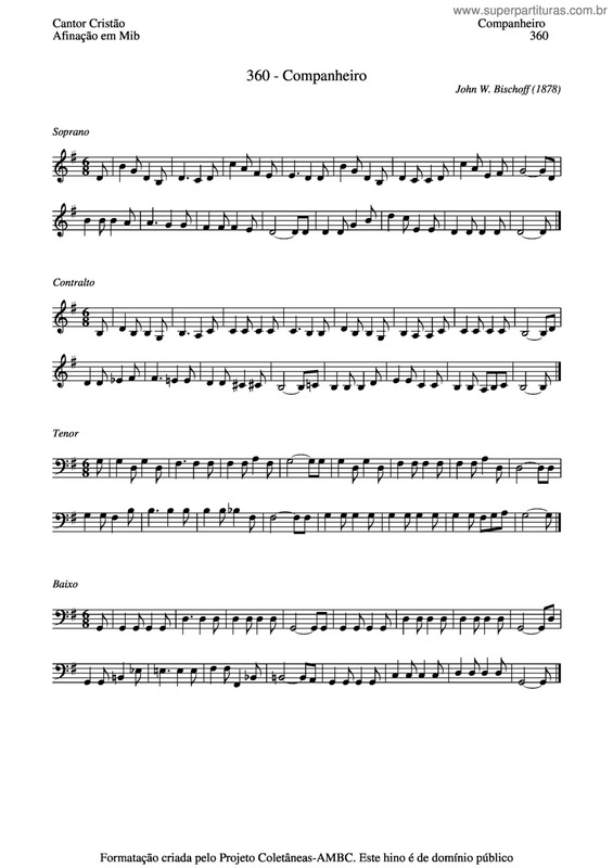 Partitura da música Companheiro v.5