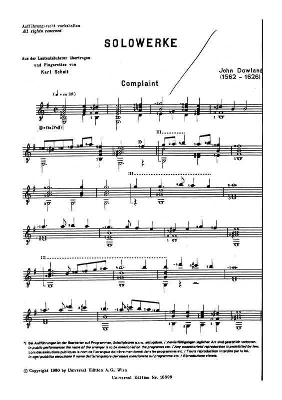 Partitura da música Complaint