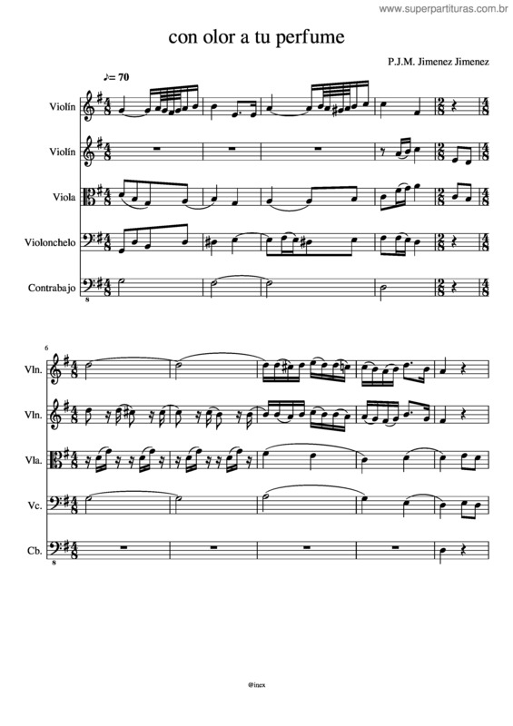 Partitura da música Con Olor A Tu Perfume