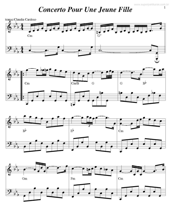 Partitura da música Concerto Pour Une Jeune Fille