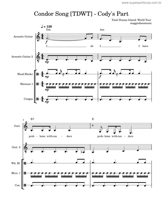 Partitura da música Condor Song