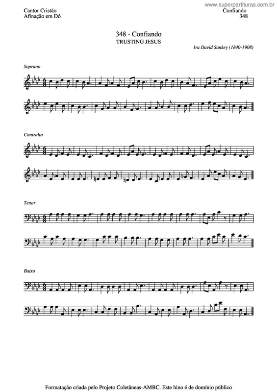 Partitura da música Confiando v.2