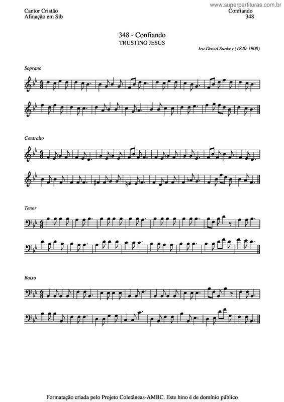 Partitura da música Confiando v.3